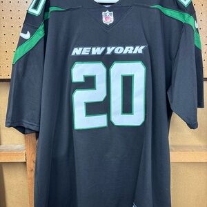 Breece Hall NFL New York Black and Green Jersey